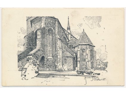 31 - Kutnohorsko, Čáslav, Nejstarší část kostela, J. Šetelík, cca 1924