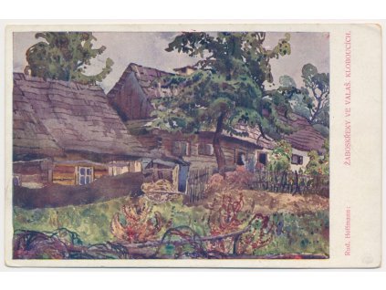 73 - Zlínsko, Valašské Klobouky, chalupy, R. Hoffmann, cca 1930