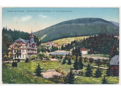 66 - Trutnovsko, Špindlerův Mlýn, Bedřichov, Hotel zur Krone, cca 1921