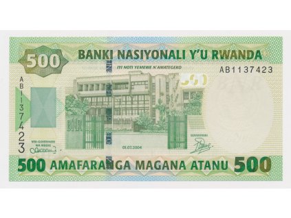 Rwanda, 500 Franků, 2004, stav UNC