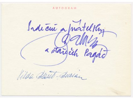 Galuška Zdeněk (1913-1999), lidový vypravěč, sběrat. karta s vlastn. podpisem