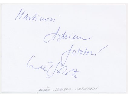 Sobota Luděk (1943), herec, komik, sběrat. karta s vlastnoručním podpisem