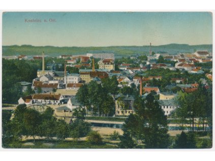 57 - Rychnovsko, Kostelec nad Orlicí, celkový pohled, cca 1909