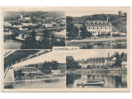 54 - Příbramsko, Kamýk nad Vltavou, 4 záběr, mj. Hotel Manství, cca 1936