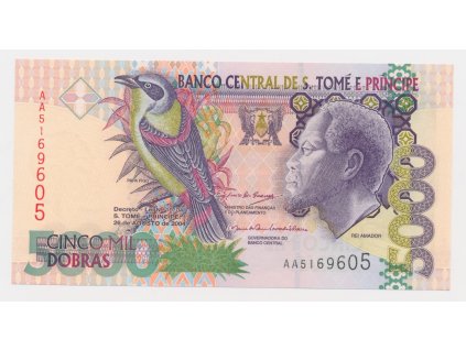 Svatý Tomáš a Princův ostrov, 5000 Dobras, 2004, stav UNC