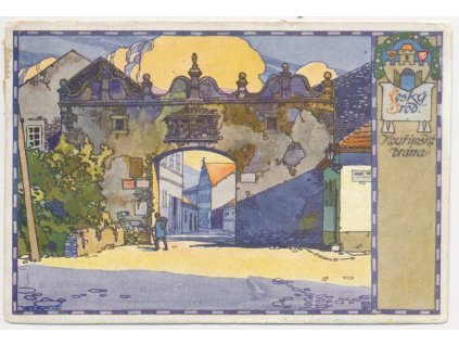 29 - Kolínsko, Český Brod, Kouřimská brána, J. Wenig, cca 1914