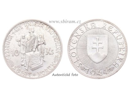 SR, mince 10 Koruna, 1944 v, stav 1/0-