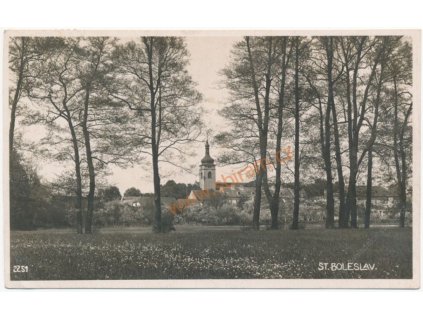 50 - Praha - východ, Stará Boleslav, pohled na kostel, cca 1930