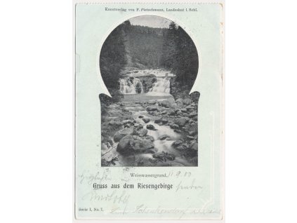 66 - Trutnovsko, Krkonoše, koláž, Bílé Labe (Weisswassergrund), cca 1900