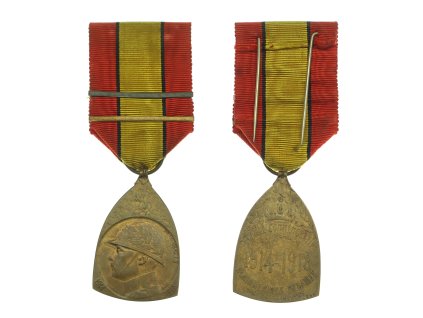 Belgie, Pamětní válečná medaile, 1914-1918, stuha, stav 1/1/1