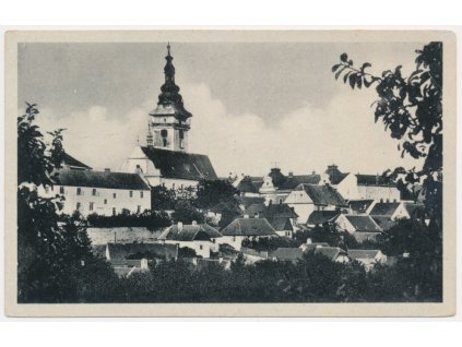67 - Třebíčsko, Moravské Budějovice, pohled na město, cca 1937