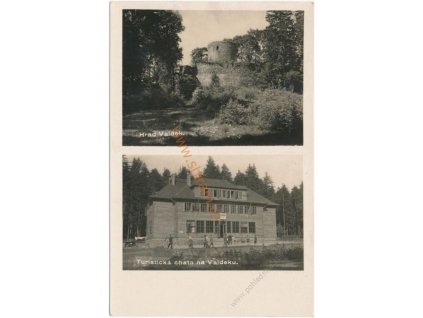 02 - Berounsko, hrad Valdek a Turistická chata, 2 - záběr, cca 1935
