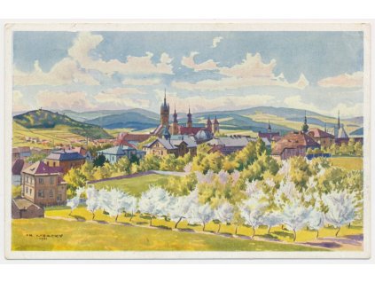 28 - Klatovy, celkový pohled, F. Mracký, cca 1942