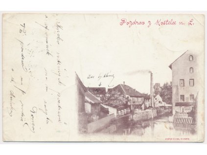 35 - Mělnicko, Kostelec nad Labem, koláž, Mlýn, cca 1915