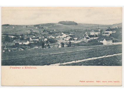 01 - Benešovsko, Křečovice, celkový pohled na obec, cca 1906