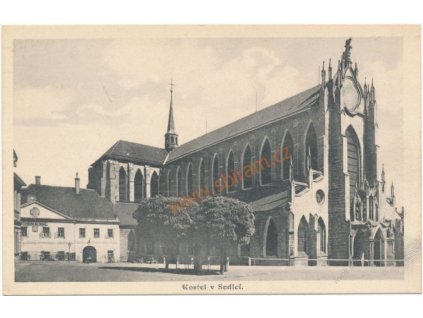 31 - Kutnohorsko, partie kostela v Sedlci, cca 1929