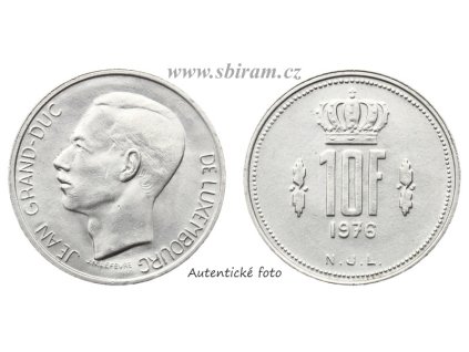 Lucembursko, mince 10 Franků, 1976, stav 1/1...viz autentické foto