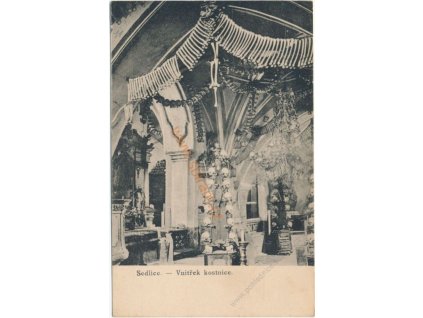 31 - Kutnohorsko, Sedlec, vnitřek kostnice, cca 1906