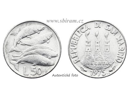 San Marino, mince 50 Lira, 1975, stav 1/1...viz autentické foto