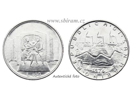 San Marino, mince 100 Lira, 1976, stav 1/1...viz autentické foto