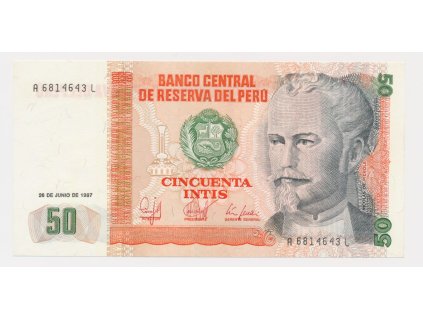 Peru, 50 Intis, 1987, stav UNC