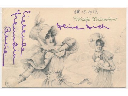 Veselé Vánoce, Fröhliche Weihnachten!, "Dívky a zimní radovánky", 1901