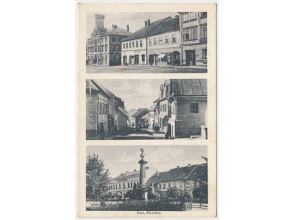 38 - Náchodsko, Česká Skalice, 3 okénkový záběr partií města, cca 1930