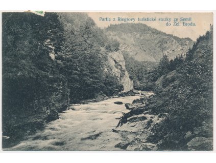 58 - Semilsko, Riegrova turistická stezka ze Semil do Žel. Brodu, partie, 1912