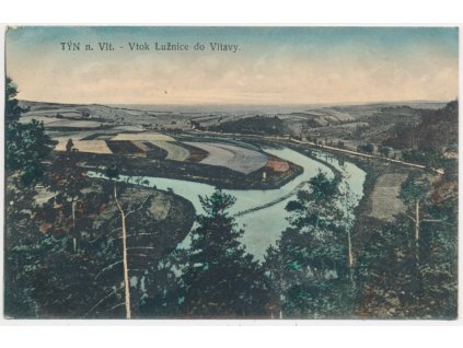 12 - Českobudějovicko, Týn nad Vltavou, vtok Lužnice do Vltavy, cca 1920