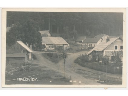 31 - Kutnohorsko, Malovidy, partie z vesnice, cca 1939