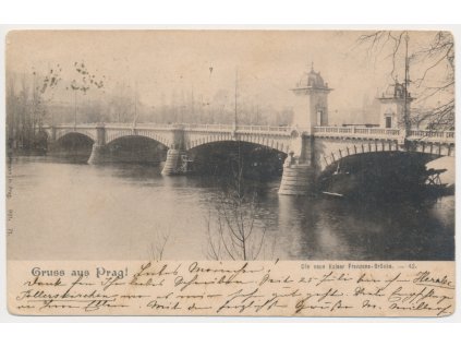 49 - Praha, Most cís. Františka, Die neue Kaiser Franzens Brücke, cca 1901