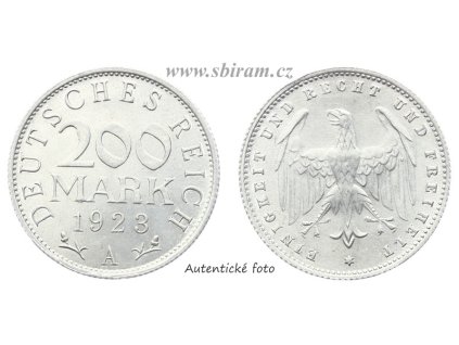 Německo, mince 200 Marek, 1923 A, stav -0/0-...viz autentické foto