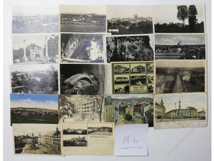 ČSR, sestava 18-ti ks místopisných pohlednic do roku cca 1938, pestré ...