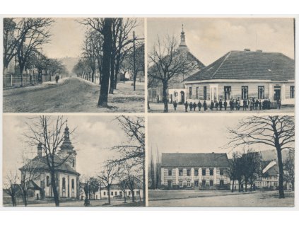 55 - Rakovnicko, Hředle, 4 záběr oživených partií obce, cca 1935