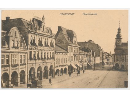 66 - Trutnovsko, Vrchlabí (Hohenelbe), oživená hlavní ulice, cca 1920