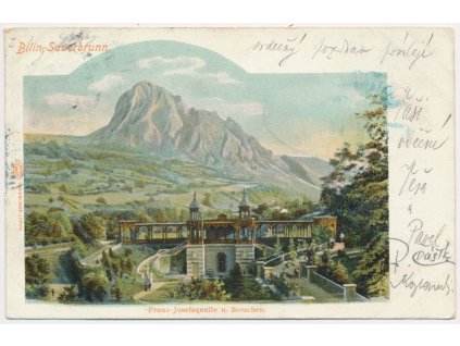 65 - Teplicko, Bílina, Sauerbrunn, Franz Josefsquelle u. Borschen, cca 1901
