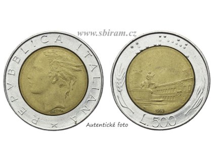 Itálie, mince 500 Lira, 1983, stav 1/1...viz autentické foto