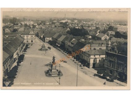 40 - Nymbursko, Lázně Poděbrady, pohled na náměstí ze zám. věže, 1935