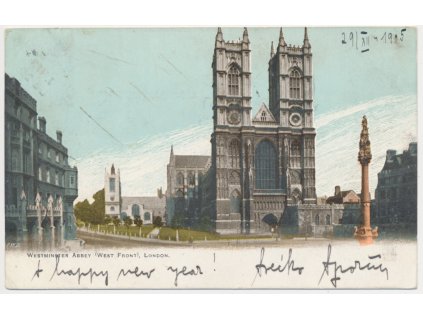 Anglie, London, Westminster Abbey, West front, cca 1905