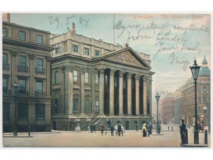 Anglie, London, The Mansion House, cca 1904