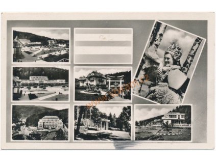 73 - Zlínsko, Lázně Luhačovice, 7 - mi záběr dominant lázní, cca 1946