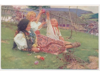 Velikonoční pozdrav, J. Douba: Obrazy z Chodska, cca 1915