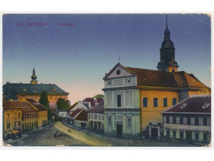 68 - Uherskohradišťsko, Uherský Ostroh, Náměstí, cca 1912, lom v růžku