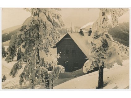 Slovensko, Vel'ká Fatra, Chata pod Borišovom, zimní partie, cca 1956