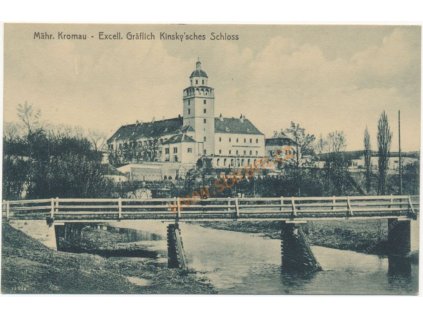 74 - Znojemsko, Moravský Krumlov, pohled od řeky na zámek, cca 1913