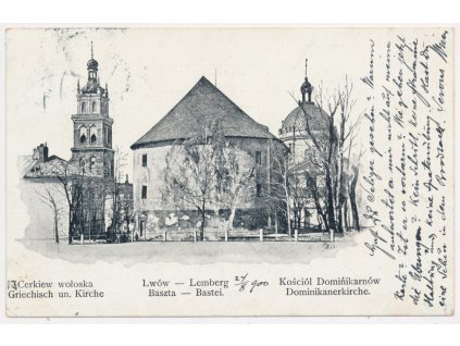 Ukrajina, Lvov (Lwów), Dominikánský kostel, cca 1900