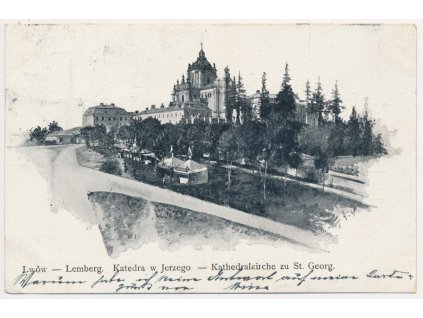 Ukrajina, Lvov (Lwów), Katedrála svatého Jiří, cca 1900