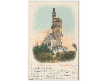 25 - Karlovy Vary (Karlsbad), Stephaniewarte, Rozhledna, cca 1900