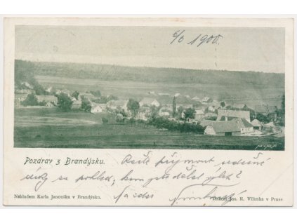 27 - Kladensko, Brandýsek, celkový pohled na obec, cca 1900