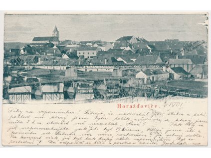 28 - Klatovsko, Horažďovice, celkový pohled na město, cca 1901